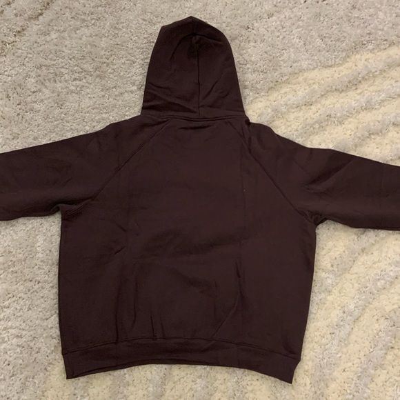 Essentials Fear of God Puff Print Logo Plum Purple Pullover Hoodie Men’s Large - Picture 2 of 2